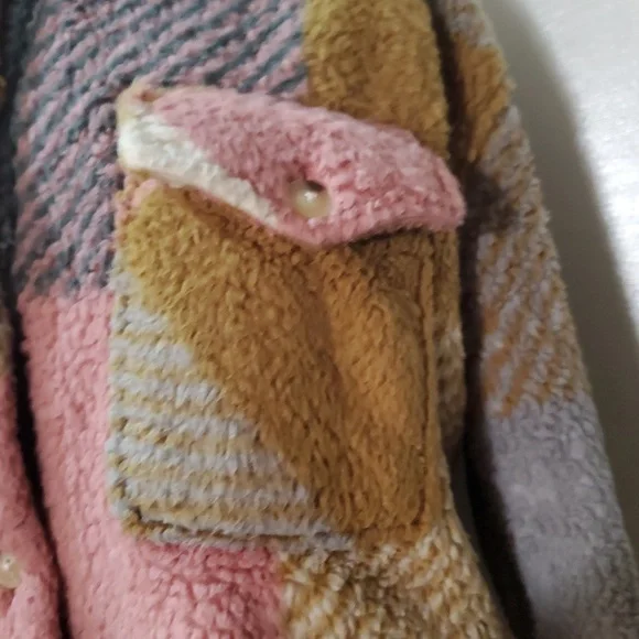 Thread & Supply Multicolor Check Plaid Teddy Jacket Size S - Picture 6 of 11